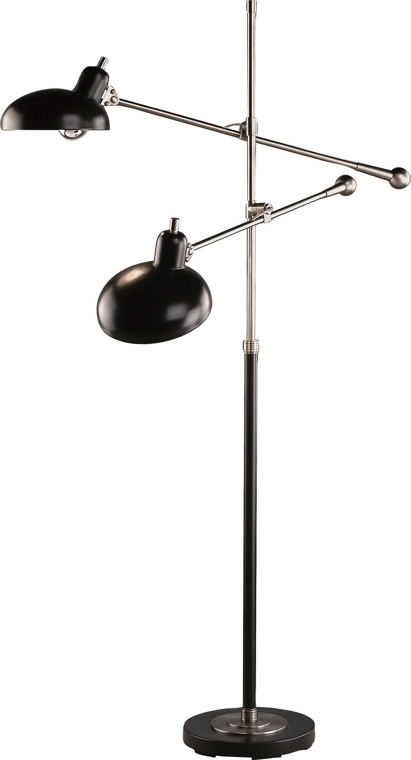 Robert Abbey - 1848 - Two Light Floor Lamp - Bruno - Lead Bronze w/Ebonized Nickel