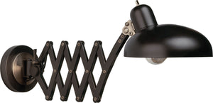 Robert Abbey - 1849 - One Light Wall Swinger - Bruno - Lead Bronze w/Ebonized Nickel