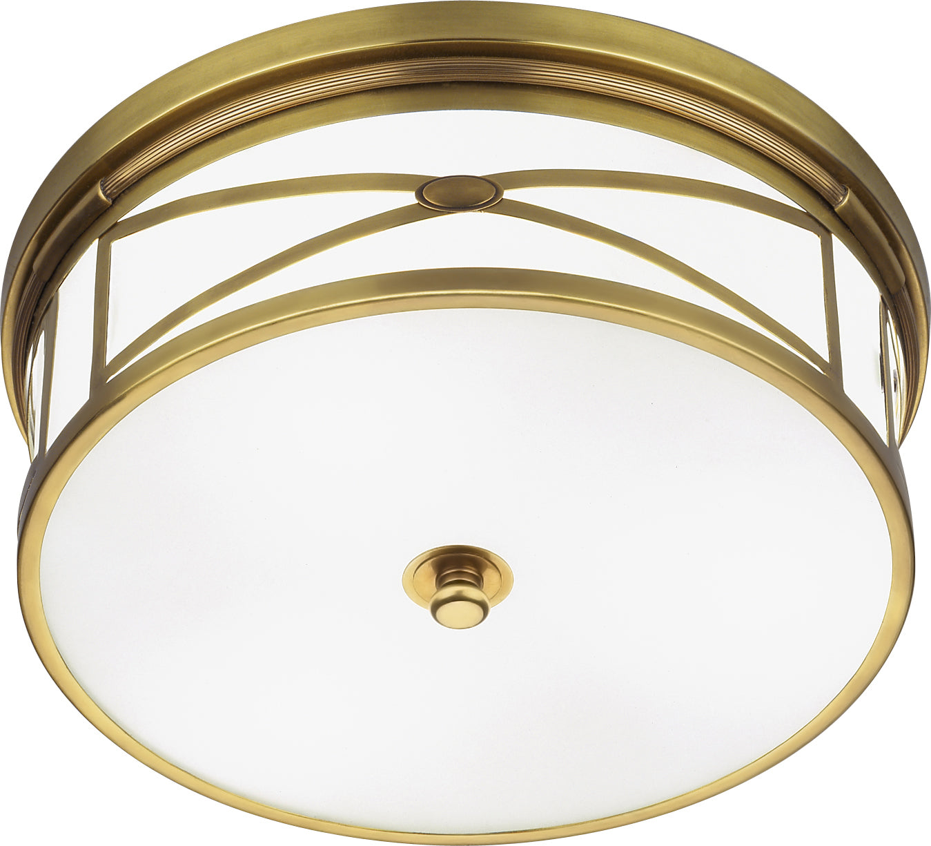Robert Abbey - 1985 - Three Light Flushmount - Chase - Antique Brass