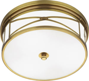 Robert Abbey - 1985 - Three Light Flushmount - Chase - Antique Brass