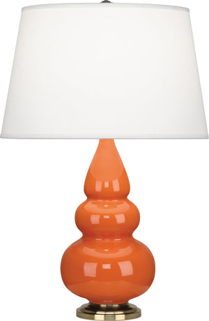 Robert Abbey - 242X - One Light Accent Lamp - Small Triple Gourd - Pumpkin Glazed Ceramic w/Antique Natural Brass