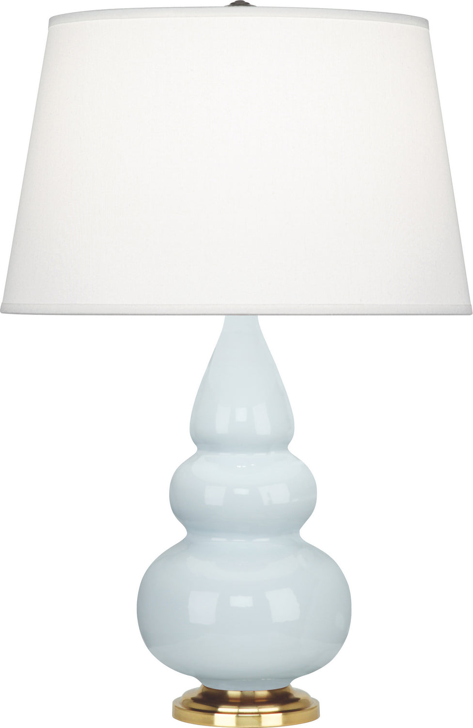 Robert Abbey - 251X - One Light Accent Lamp - Small Triple Gourd - Baby Blue Glazed Ceramic w/Antique Natural Brass