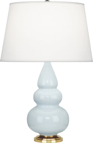 Robert Abbey - 251X - One Light Accent Lamp - Small Triple Gourd - Baby Blue Glazed Ceramic w/Antique Natural Brass