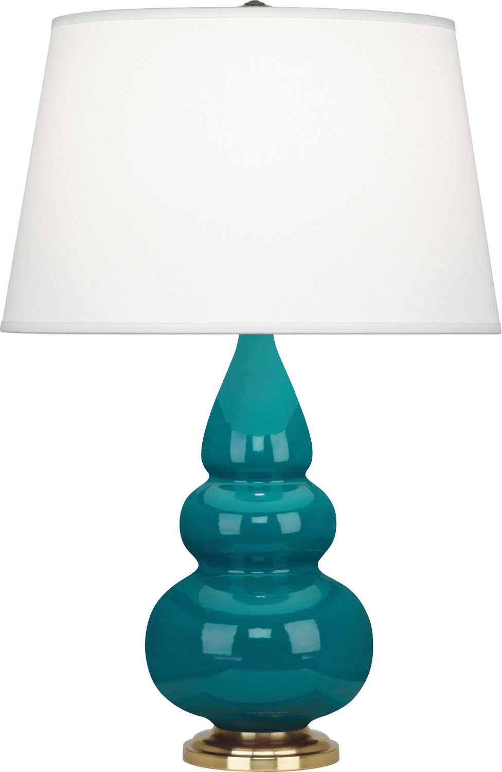 Robert Abbey - 253X - One Light Accent Lamp - Small Triple Gourd - Peacock Glazed Ceramic w/Antique Natural Brass