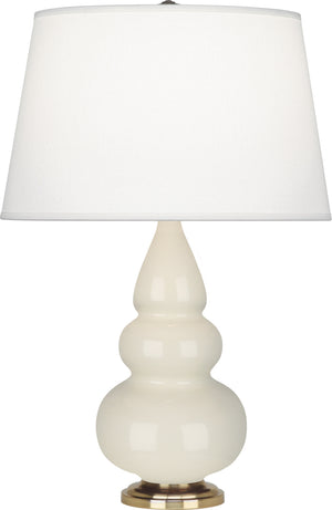 Robert Abbey - 254X - One Light Accent Lamp - Small Triple Gourd - Bone Glazed Ceramic w/Antique Natural Brass