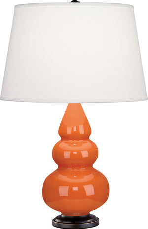 Robert Abbey - 262X - One Light Accent Lamp - Small Triple Gourd - Pumpkin Glazed Ceramic w/Deep Patina Bronze