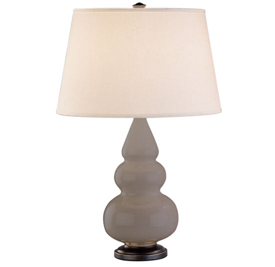 Robert Abbey - 269X - One Light Accent Lamp - Small Triple Gourd - Smoky Taupe Glazed Ceramic w/Deep Patina Bronze