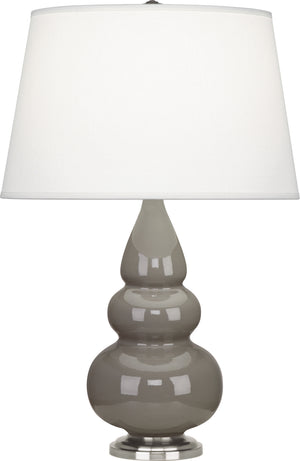 Robert Abbey - 289X - One Light Accent Lamp - Small Triple Gourd - Smoky Taupe Glazed Ceramic w/Antique Silver