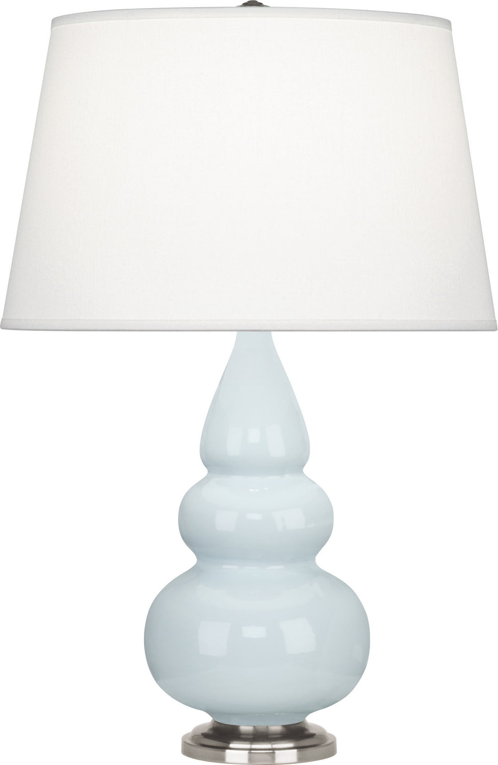 Robert Abbey - 291X - One Light Accent Lamp - Small Triple Gourd - Baby Blue Glazed Ceramic w/Antique Silver