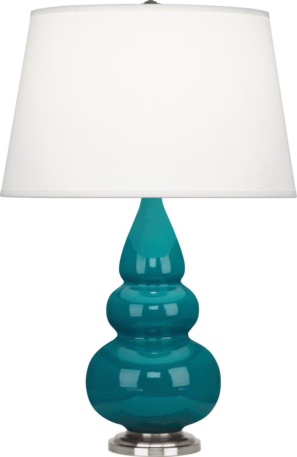 Robert Abbey - 293X - One Light Accent Lamp - Small Triple Gourd - Peacock Glazed Ceramic w/Antique Silver