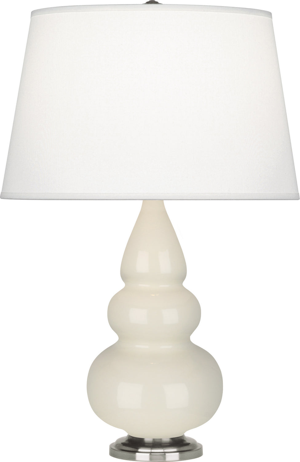 Robert Abbey - 294X - One Light Accent Lamp - Small Triple Gourd - Bone Glazed Ceramic w/Antique Silver