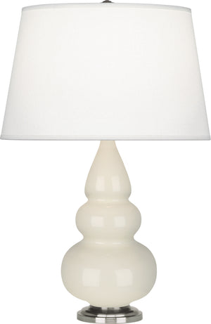 Robert Abbey - 294X - One Light Accent Lamp - Small Triple Gourd - Bone Glazed Ceramic w/Antique Silver