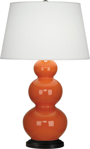 Robert Abbey - 332X - One Light Table Lamp - Triple Gourd - Pumpkin Glazed Ceramic w/Deep Patina Bronze