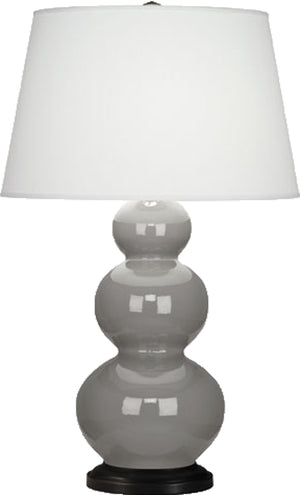 Robert Abbey - 339X - One Light Table Lamp - Triple Gourd - Smoky Taupe Glazed Ceramic w/Deep Patina Bronze