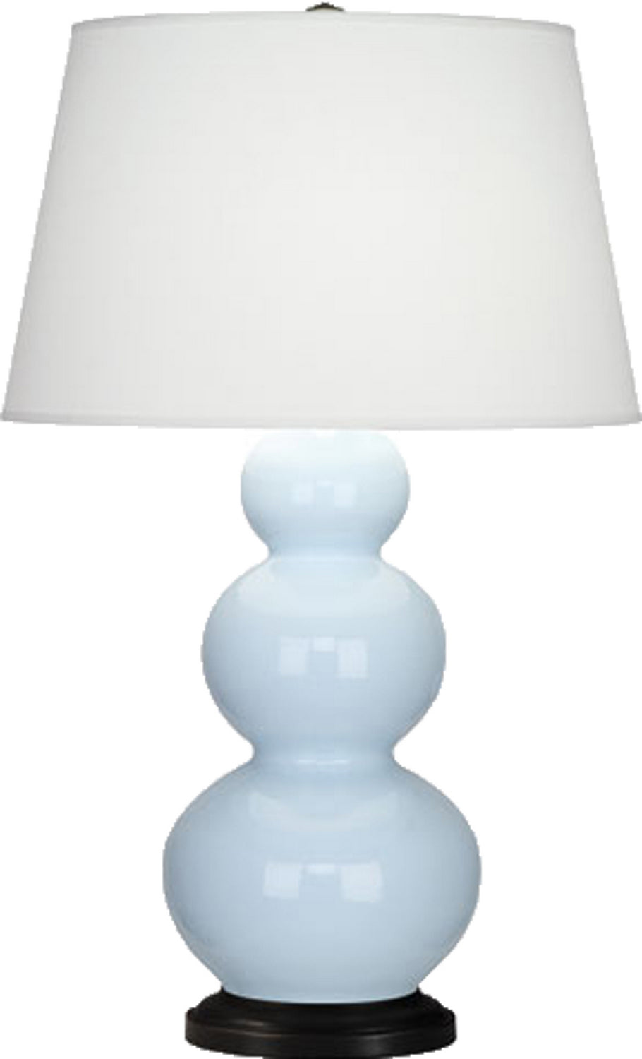 Robert Abbey - 341X - One Light Table Lamp - Triple Gourd - Baby Blue Glazed Ceramic w/Deep Patina Bronze