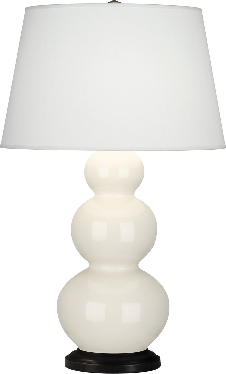 Robert Abbey - 344X - One Light Table Lamp - Triple Gourd - Bone Glazed Ceramic w/Deep Patina Bronze