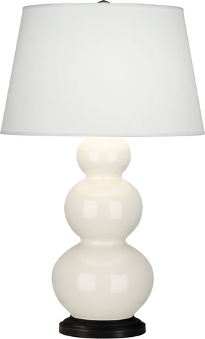 Robert Abbey - 344X - One Light Table Lamp - Triple Gourd - Bone Glazed Ceramic w/Deep Patina Bronze