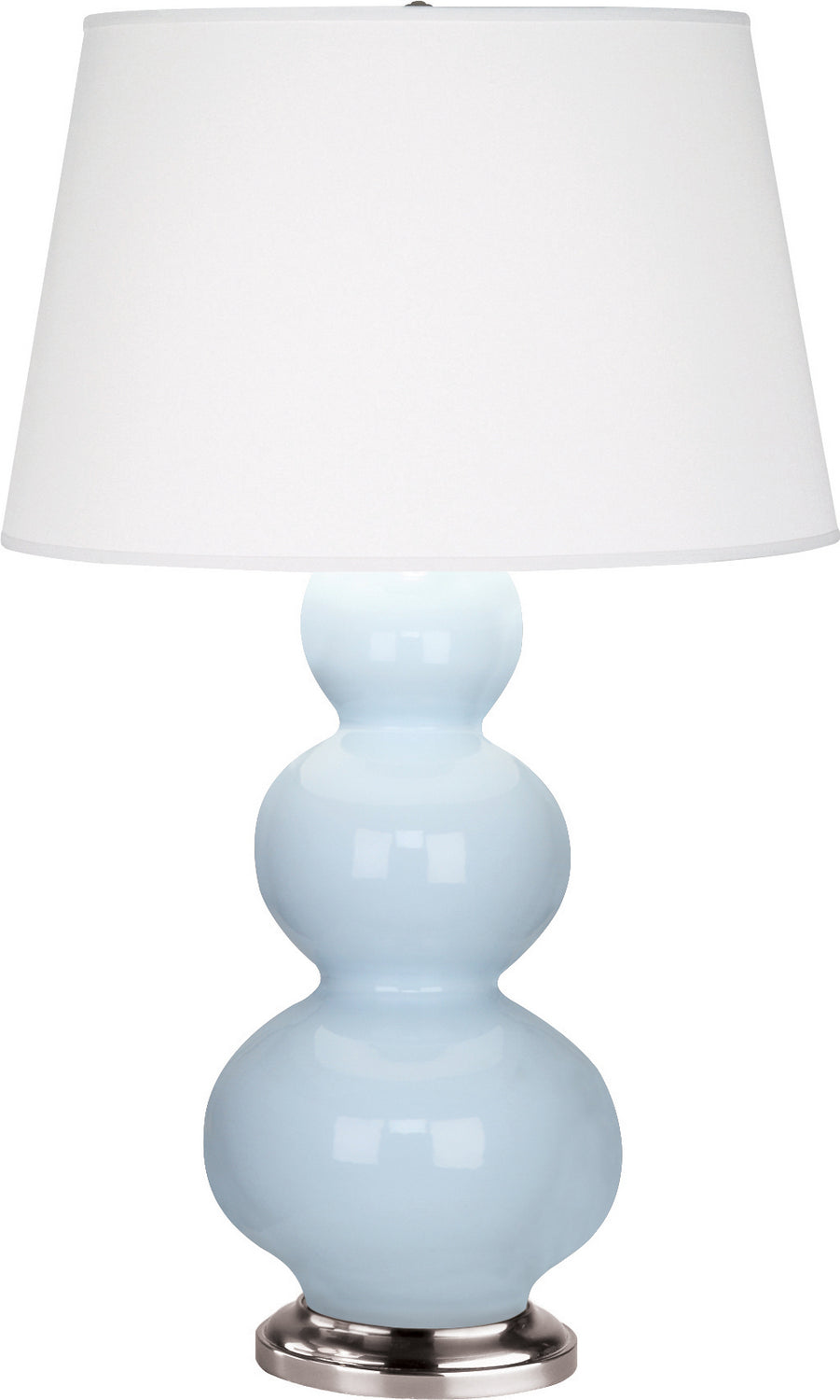 Robert Abbey - 361X - One Light Table Lamp - Triple Gourd - Baby Blue Glazed Ceramic w/Antique Silver