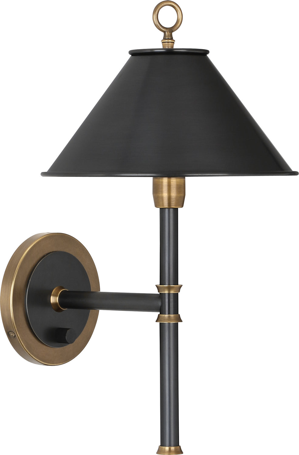 Robert Abbey - 646 - One Light Wall Sconce - Aaron - Deep Patina Bronze w/ Warm Brass/Metal Shade