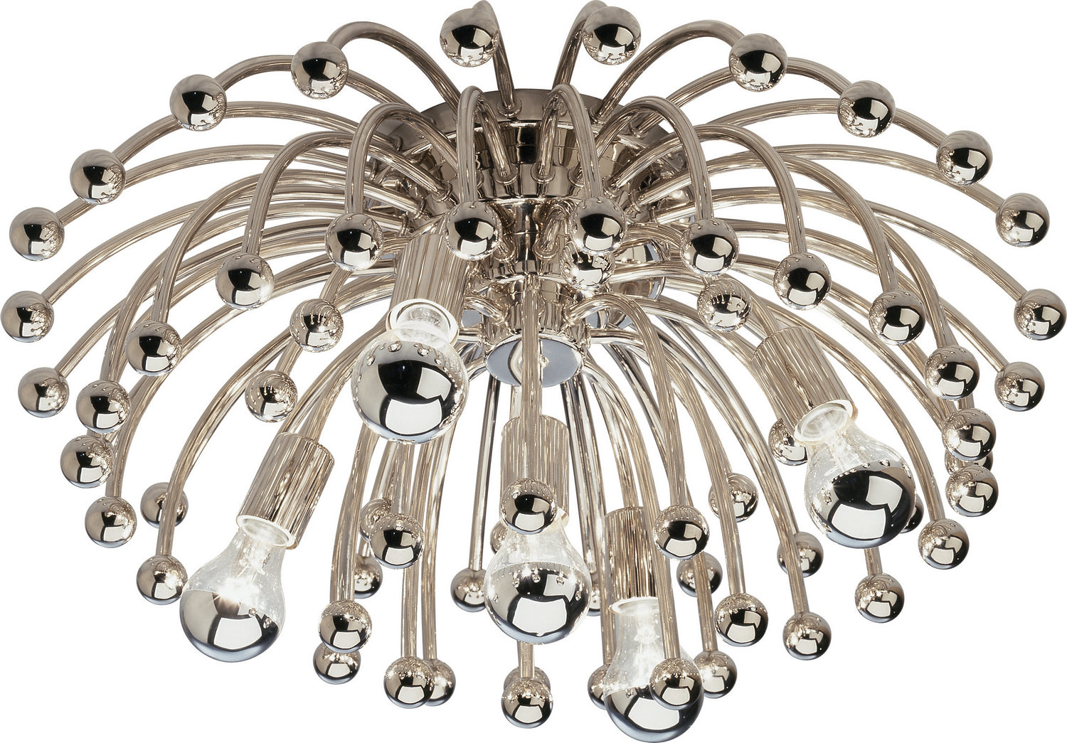 Robert Abbey - S1306 - Five Light Flushmount - Anemone - Polished Nickel