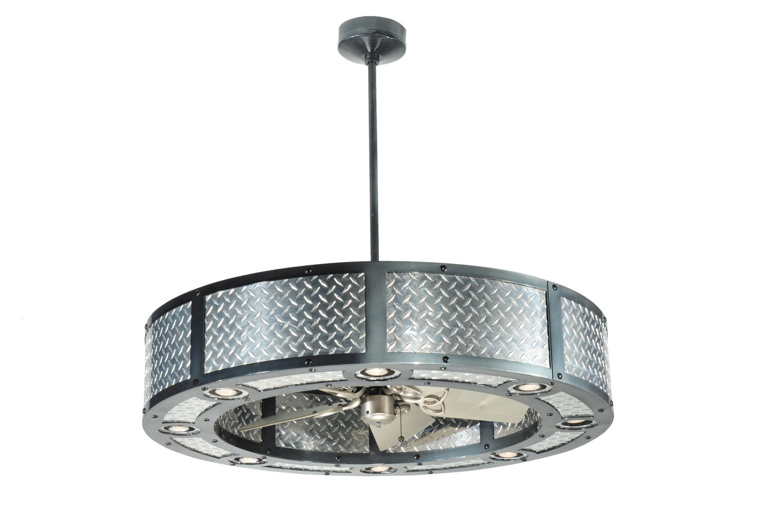 Meyda Tiffany - 110039 - Eight Light Chandelier - Diamond Turbine - Black Metal