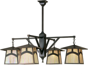 Meyda Tiffany - 52069 - Four Light Chandelier - Stillwater - Craftsman Brown