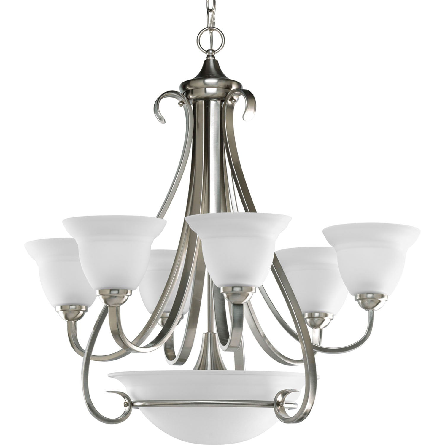 Progress Lighting - P4417-09 - Six Light Chandelier - Torino - Brushed Nickel