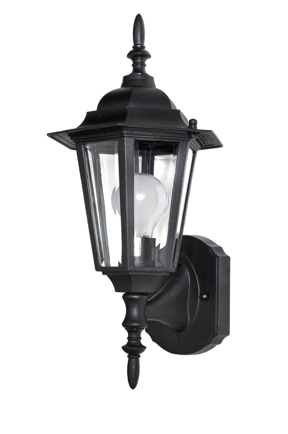 Maxim - 3000CLBK - One Light Outdoor Wall Lantern - Builder Cast - Black