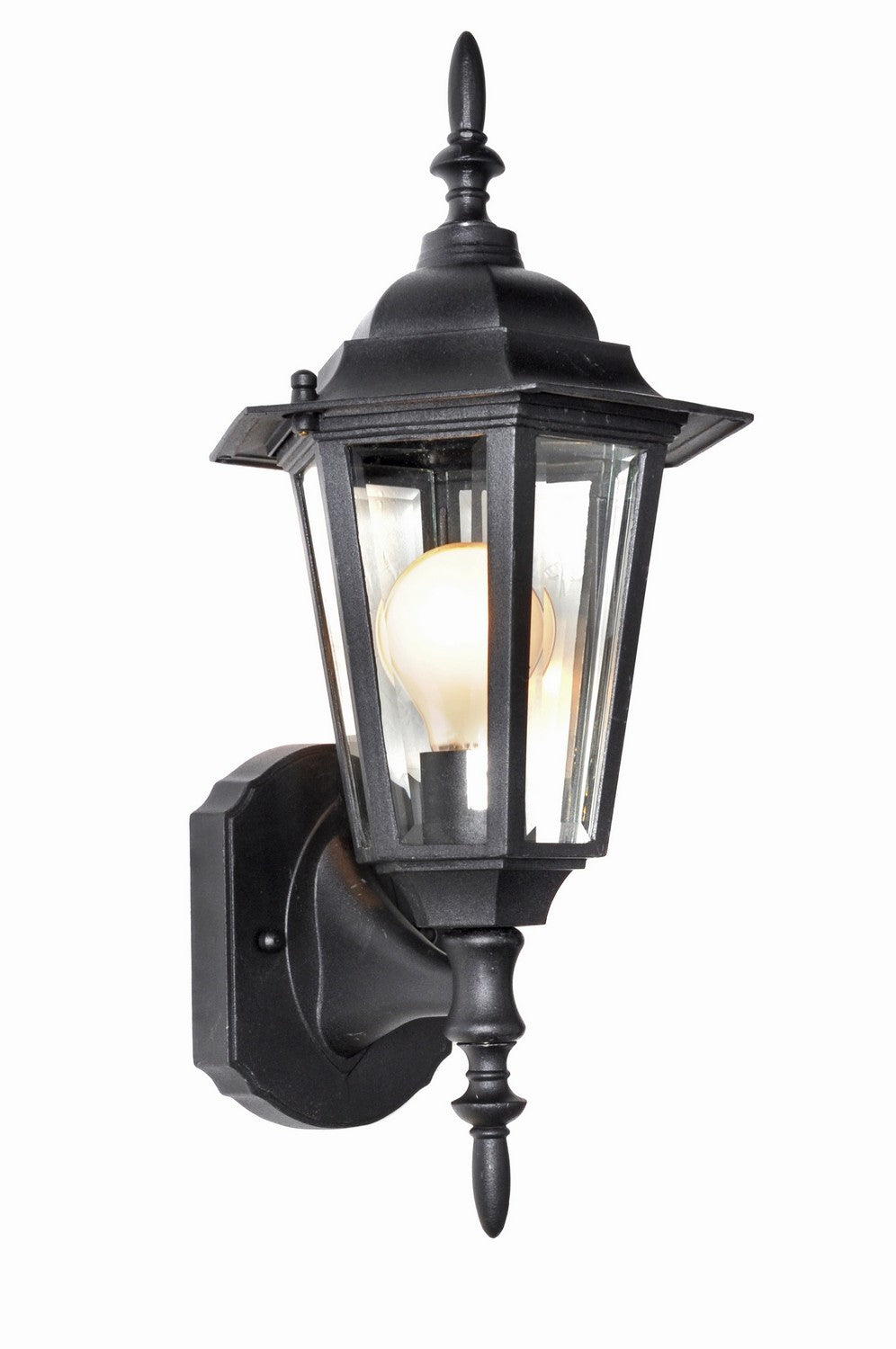 Maxim - 3000CLBK - One Light Outdoor Wall Lantern - Builder Cast - Black