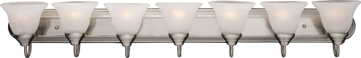 Maxim - 8016MRSN - Seven Light Bath Vanity - Essentials - 801x - Satin Nickel