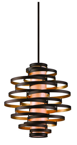 Corbett Lighting - 113-44-BRL/GL - Three Light Chandelier - Vertigo - Bronze And Gold Leaf