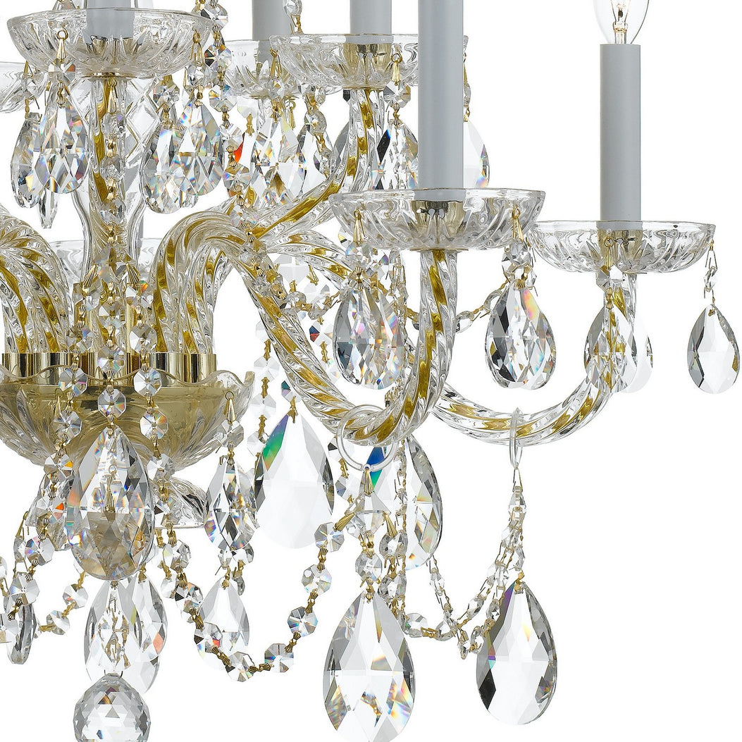 Crystorama - 1130-PB-CL-SAQ - Ten Light Chandelier - Traditional Crystal - Polished Brass