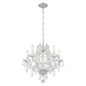 Crystorama - 4405-CH-CL-MWP - Six Light Mini Chandelier - Maria Theresa - Polished Chrome