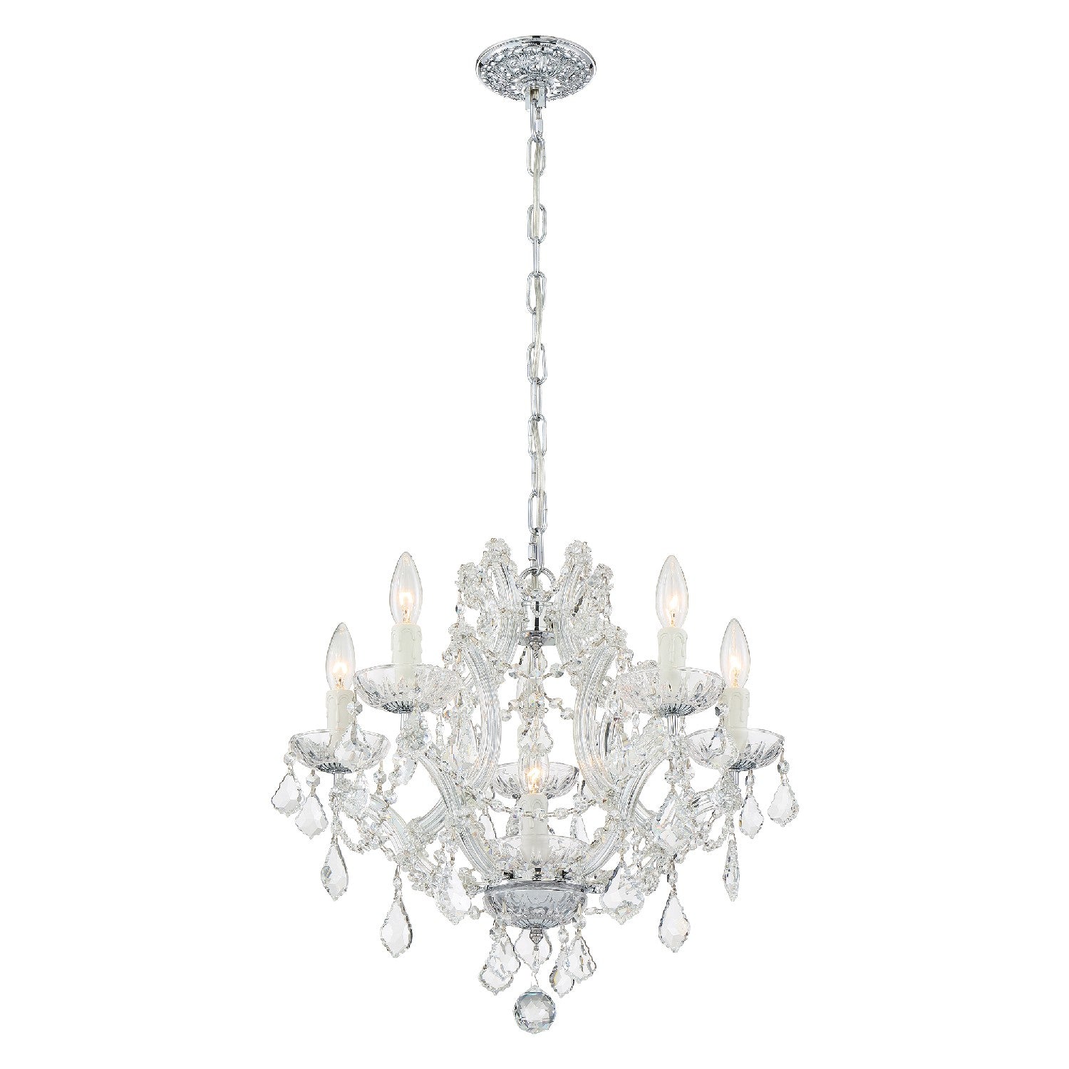 Crystorama - 4405-CH-CL-S - Six Light Mini Chandelier - Maria Theresa - Polished Chrome