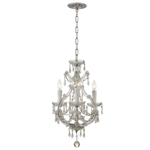 Crystorama - 4473-CH-CL-MWP - Four Light Mini Chandelier - Maria Theresa - Polished Chrome