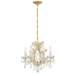 Crystorama - 4474-GD-CL-MWP - Four Light Mini Chandelier - Maria Theresa - Gold