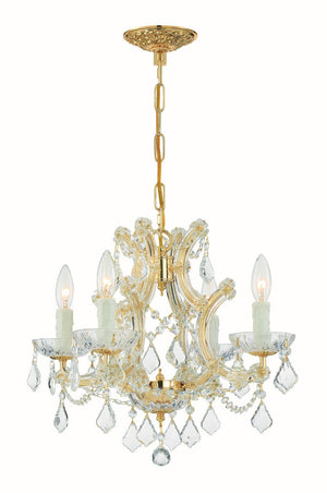 Crystorama - 4474-GD-CL-MWP - Four Light Mini Chandelier - Maria Theresa - Gold