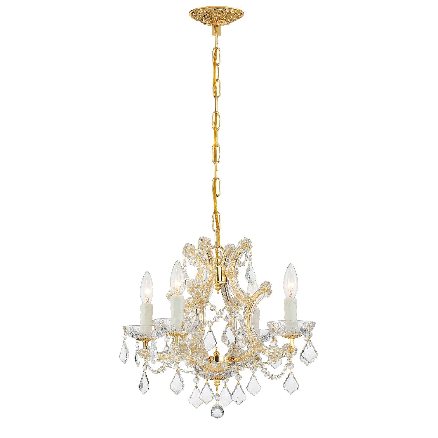 Crystorama - 4474-GD-CL-SAQ - Four Light Mini Chandelier - Maria Theresa - Gold