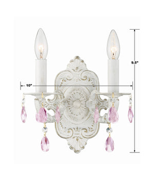 Crystorama - 5022-AW-RO-MWP - Two Light Wall Sconce - Paris Market - Antique White