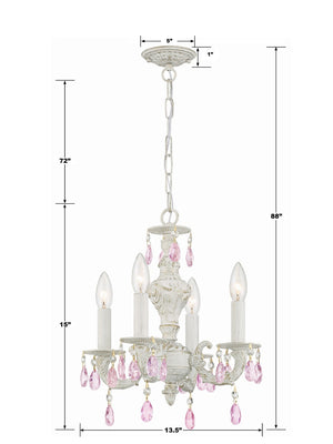 Crystorama - 5024-AW-RO-MWP - Four Light Mini Chandelier - Paris Market - Antique White