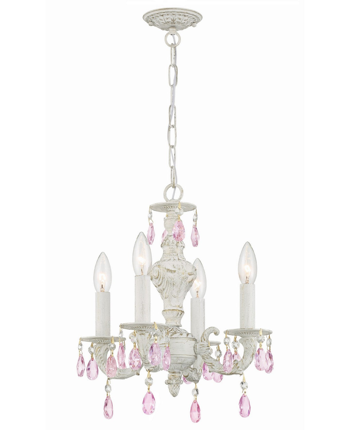 Crystorama - 5024-AW-RO-MWP - Four Light Mini Chandelier - Paris Market - Antique White