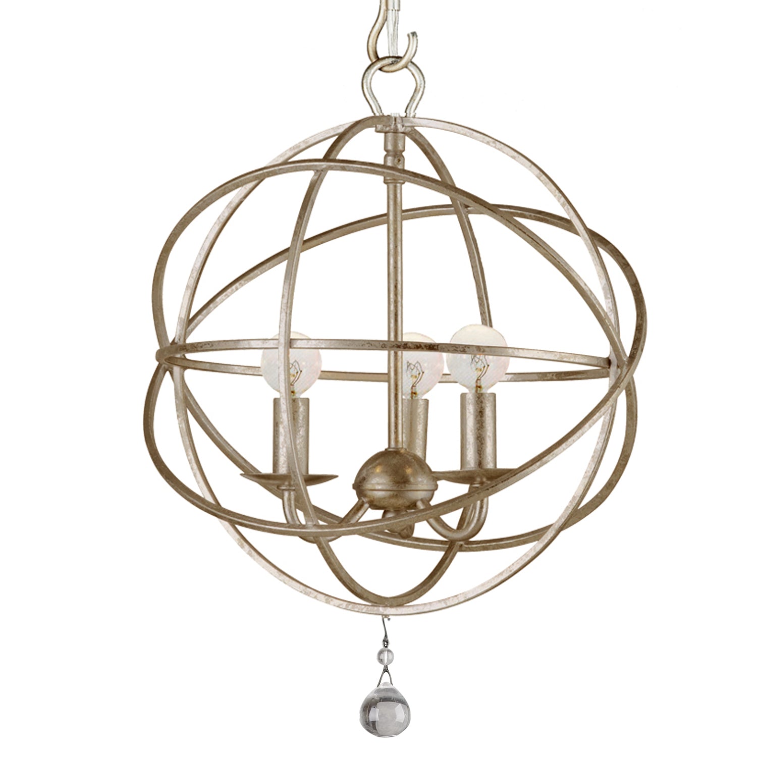 Crystorama - 9225-OS - Three Light Mini Chandelier - Solaris - Olde Silver