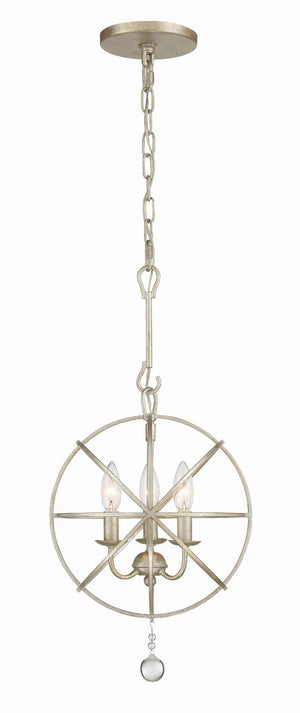 Crystorama - 9225-OS - Three Light Mini Chandelier - Solaris - Olde Silver