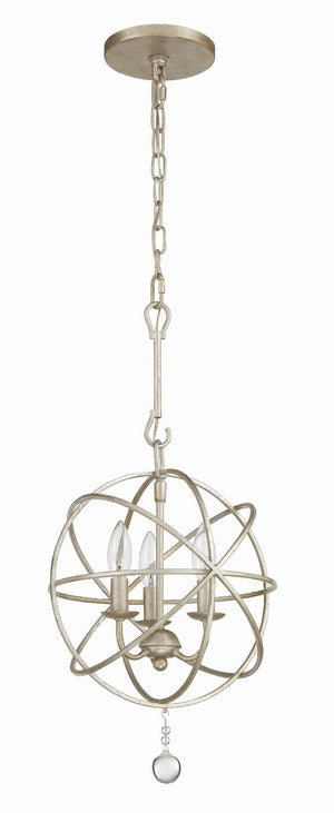 Crystorama - 9225-OS - Three Light Mini Chandelier - Solaris - Olde Silver