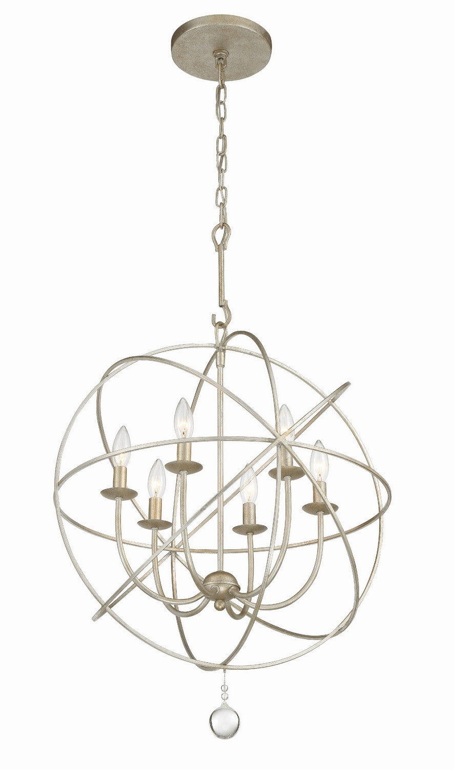 Crystorama - 9226-OS - Six Light Chandelier - Solaris - Olde Silver