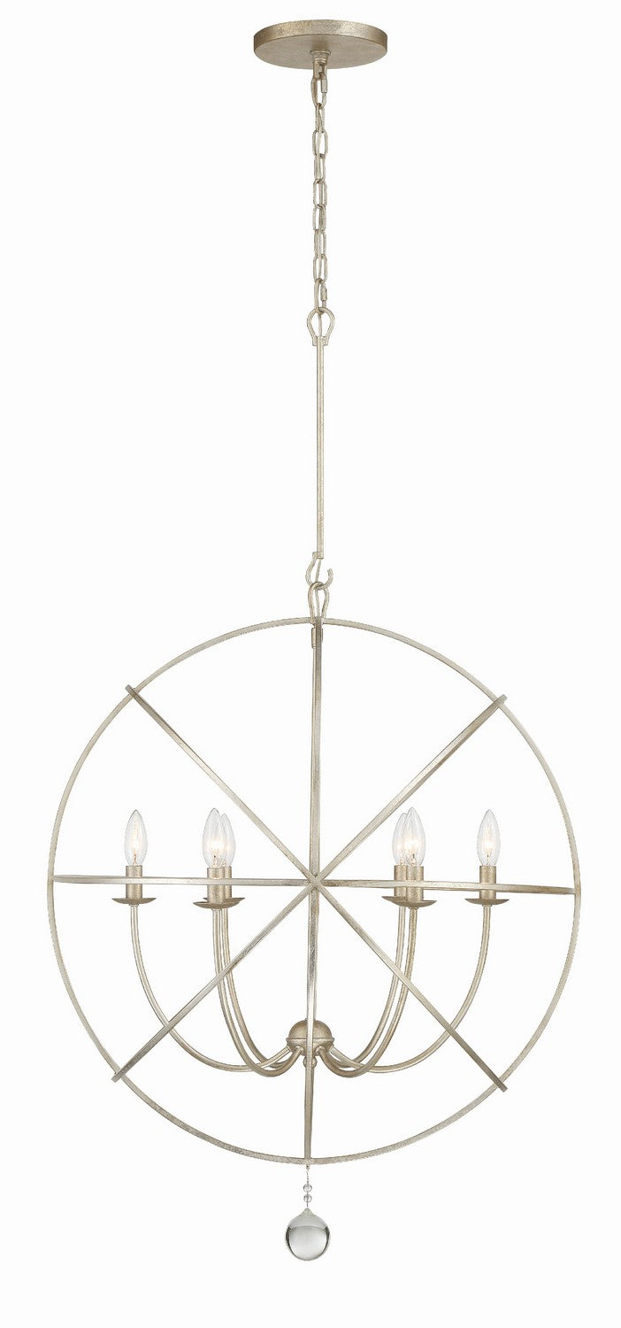 Crystorama - 9228-OS - Six Light Chandelier - Solaris - Olde Silver