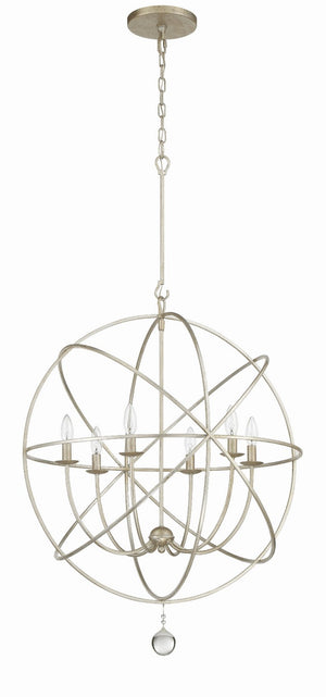 Crystorama - 9228-OS - Six Light Chandelier - Solaris - Olde Silver