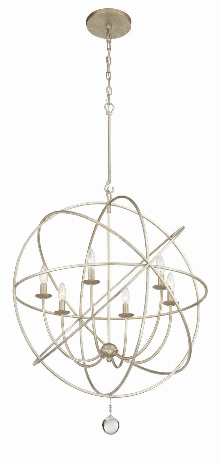 Crystorama - 9228-OS - Six Light Chandelier - Solaris - Olde Silver