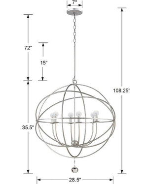 Crystorama - 9228-OS - Six Light Chandelier - Solaris - Olde Silver