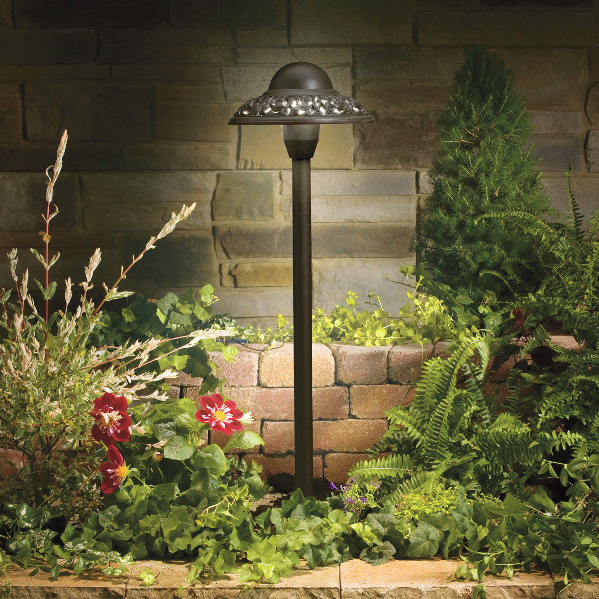 Kichler - 15457AZT - One Light Path & Spread - Textured Architectural Bronze